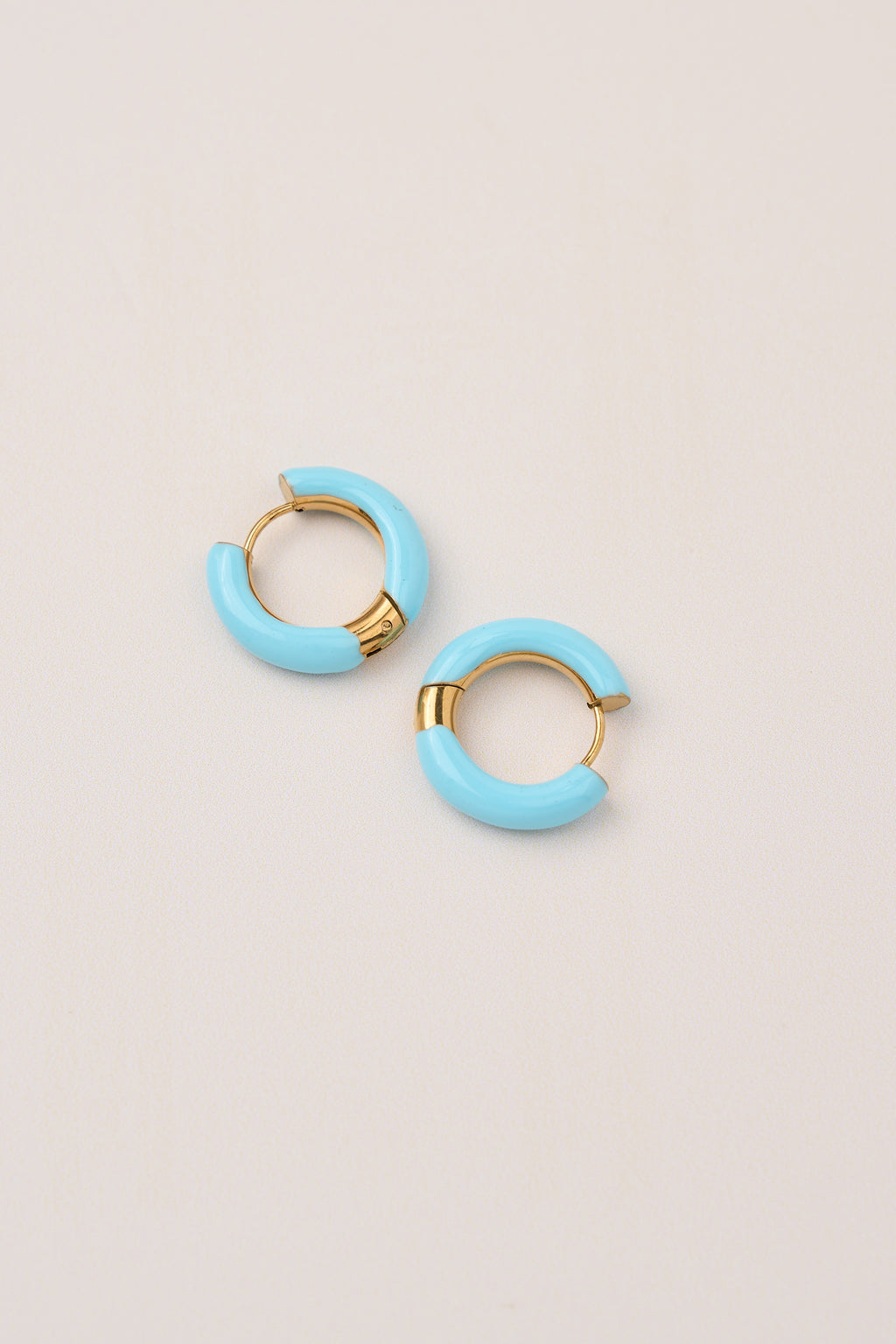 Steel Hoop Earrings Blue