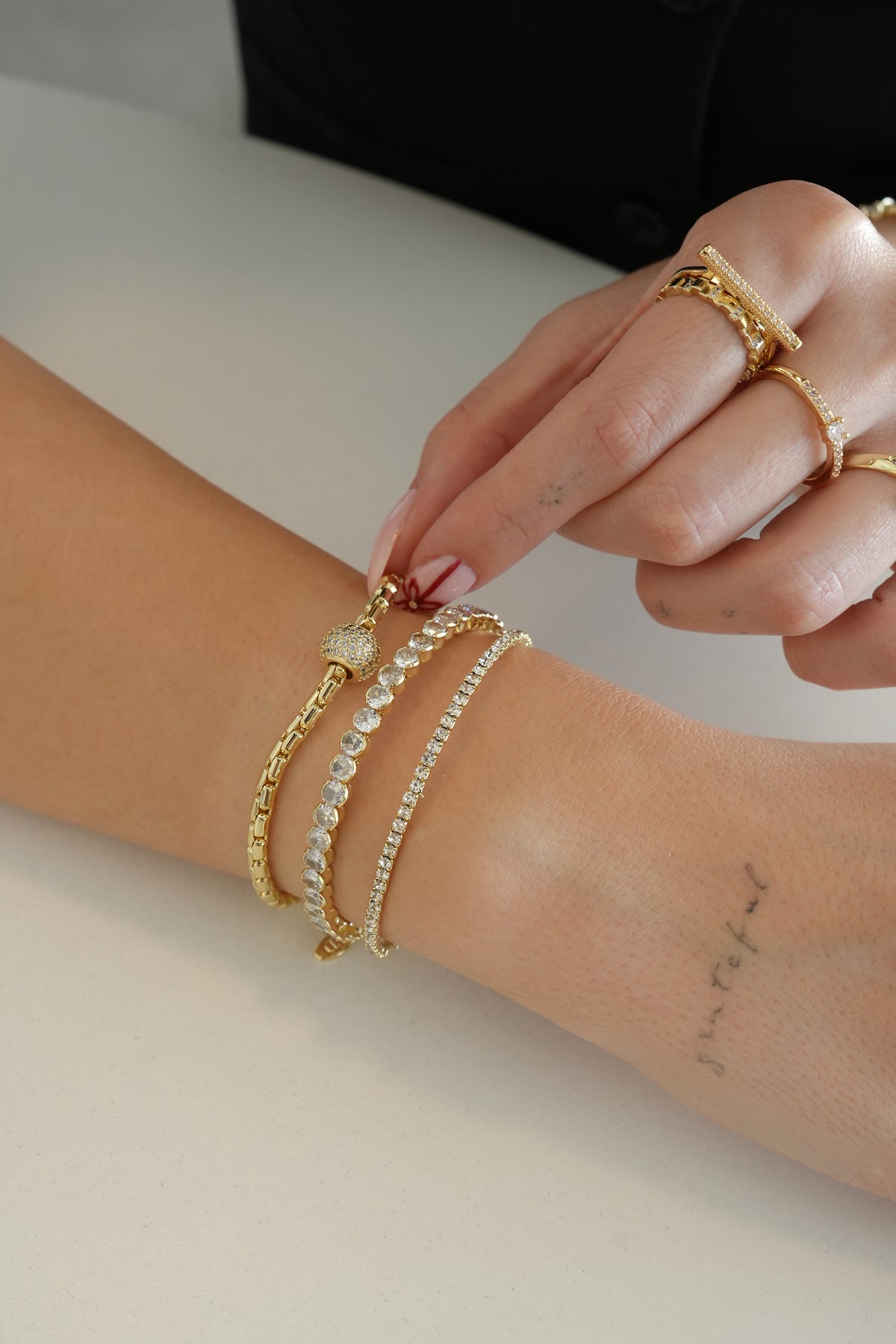 Altın Kaplama Glow Circle Bileklik