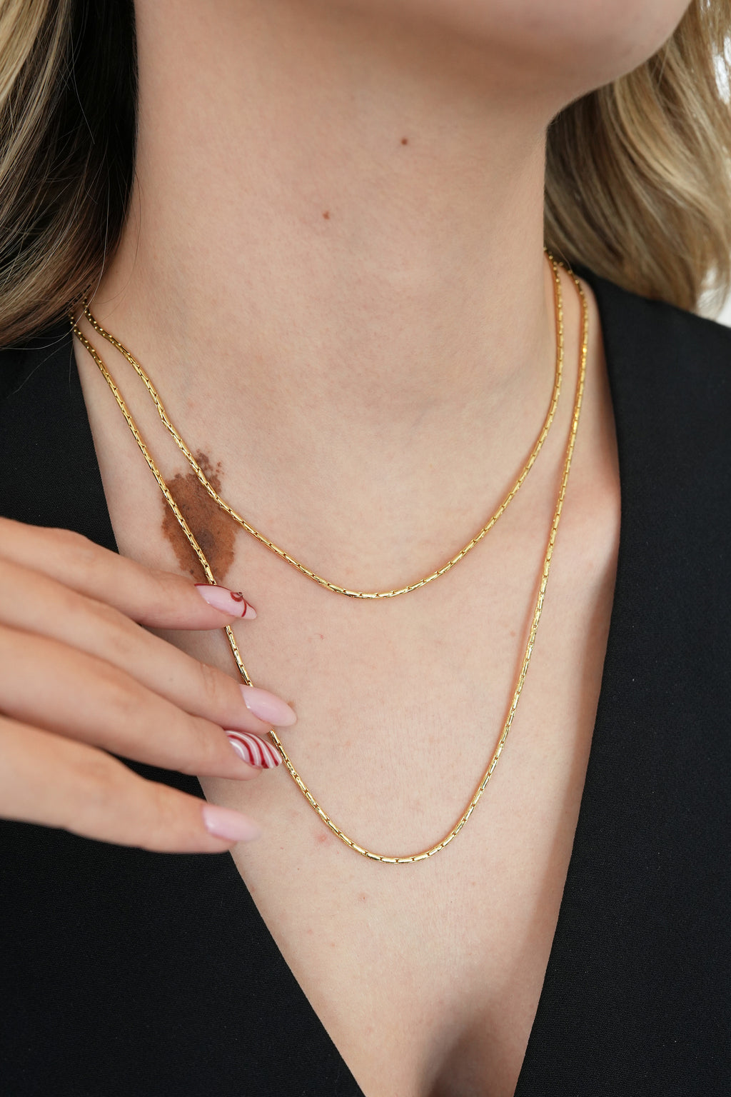 14K Altın Kaplama Uzun Zincir Kolye