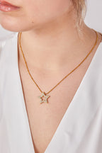 22 Ayar Altın Kaplama Tasarım Yıldız Kolye