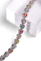 VIP Renkli Taşlı Kalpli Bileklik