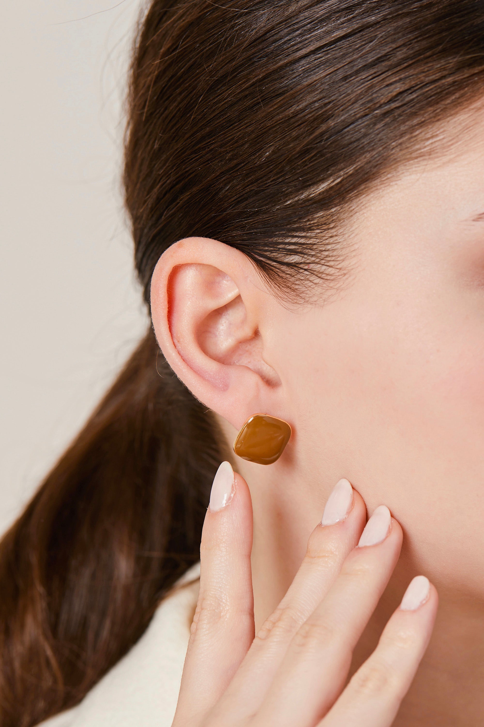 Jelly Earrings Brown