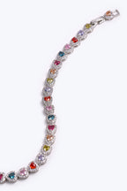 VIP Renkli Taşlı Kalpli Bileklik