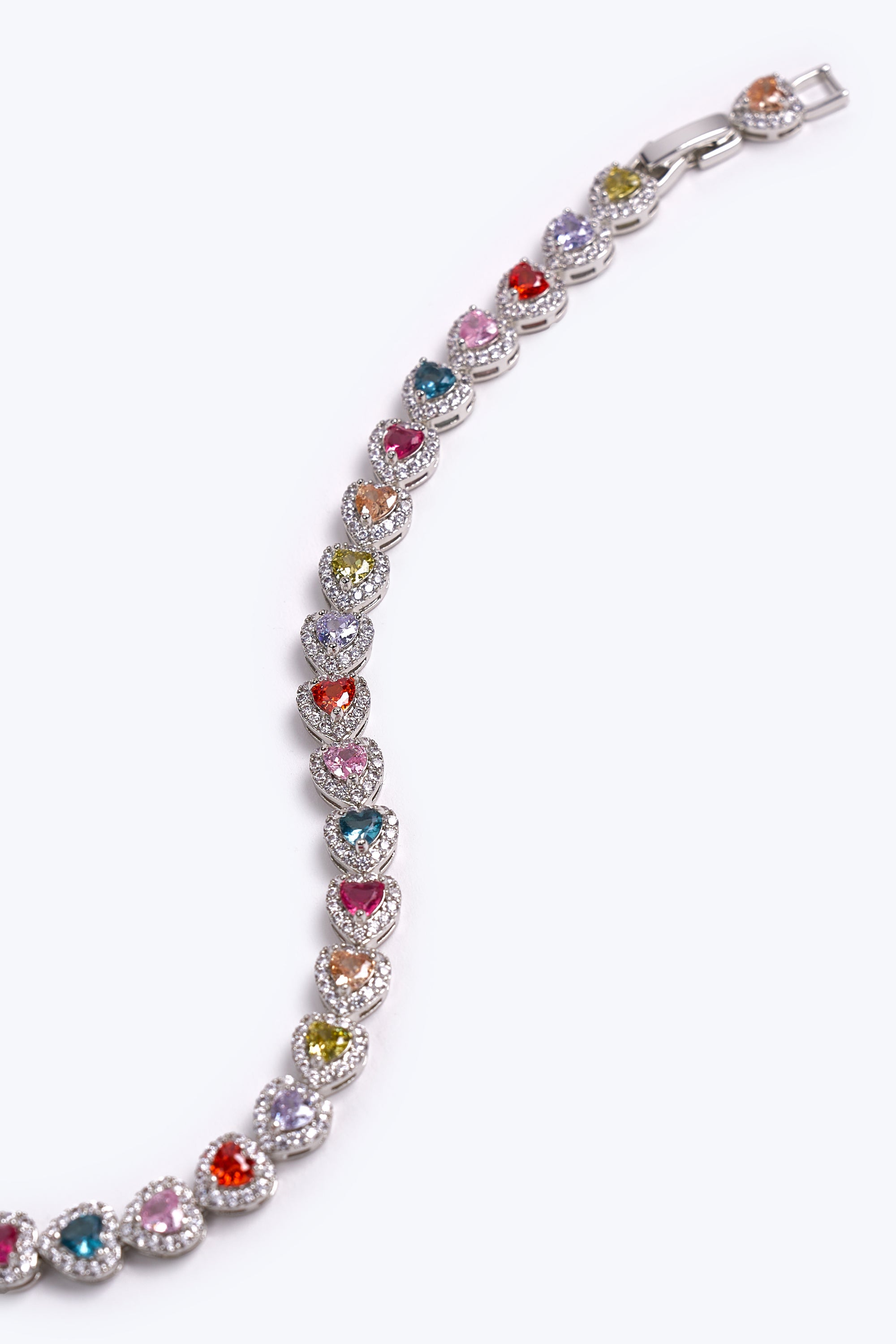 VIP Renkli Taşlı Kalpli Bileklik