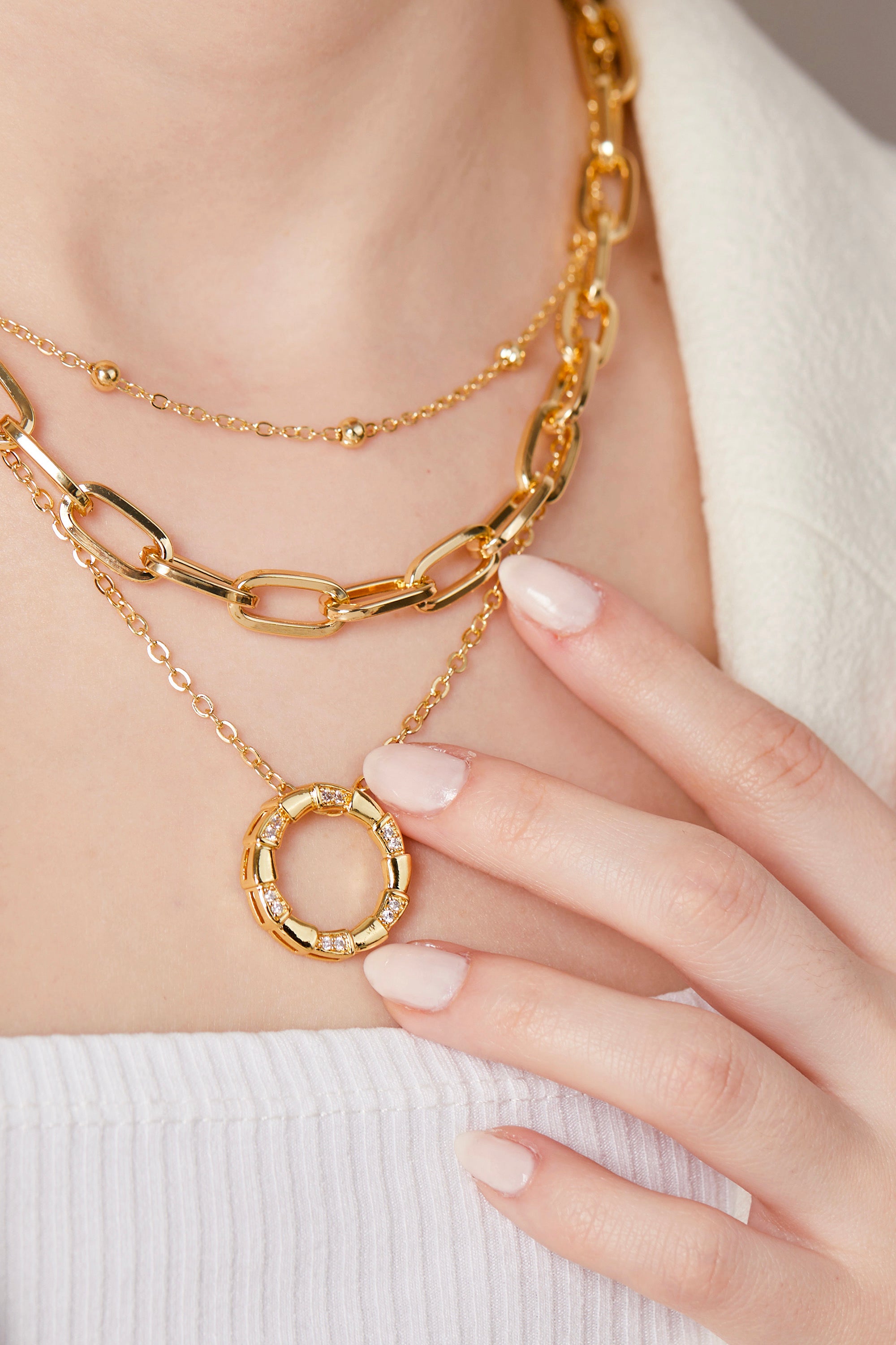 Triple Set Necklace Gold