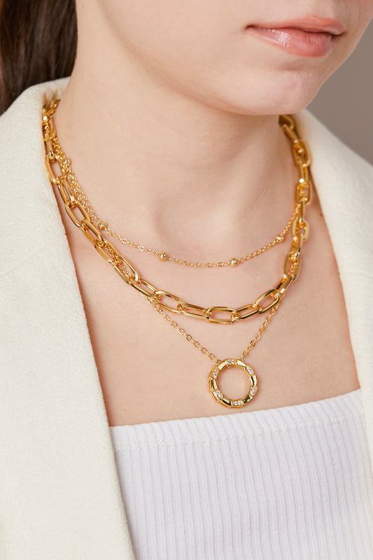 Üçlü Set Kolye Gold
