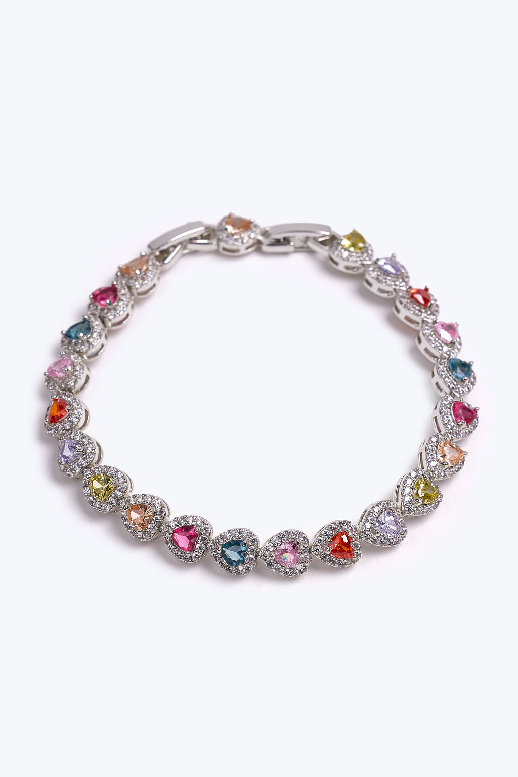 VIP Renkli Taşlı Kalpli Bileklik