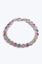 VIP Renkli Taşlı Kalpli Bileklik