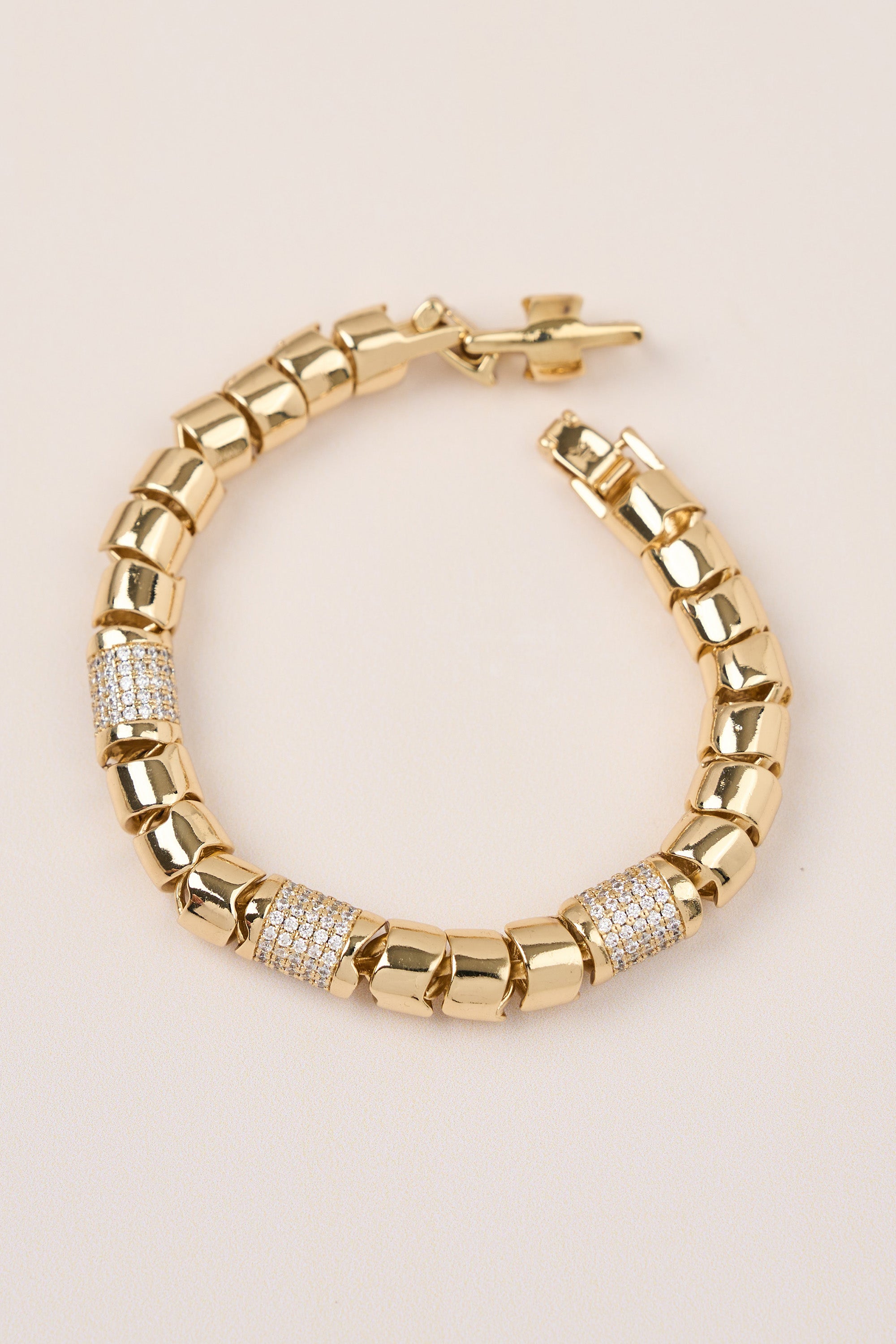 Xuping Zircon Stone Detailed Bracelet Gold 
