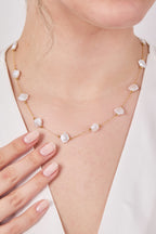 Steel Seashell Beaded Necklace