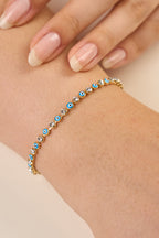 Altın Kaplama Taşlı Boncuklu Bileklik