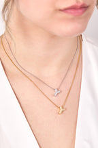 Steel Letter Necklace Y Silver
