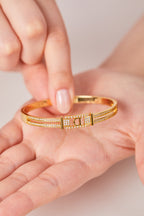 22K Altın Kaplama Özel Tasarım Kelepçe Gold