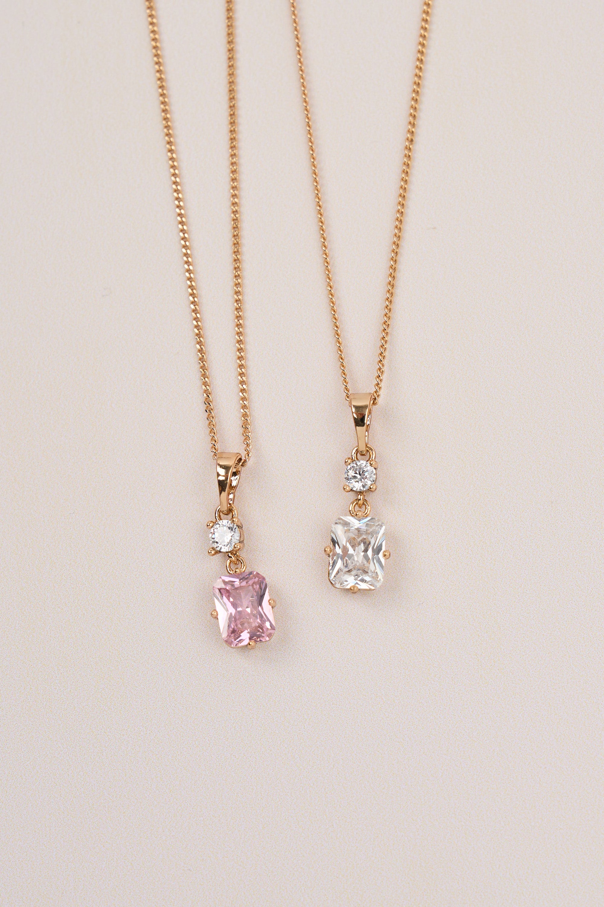 Xuping Baguette Model Stone Necklace