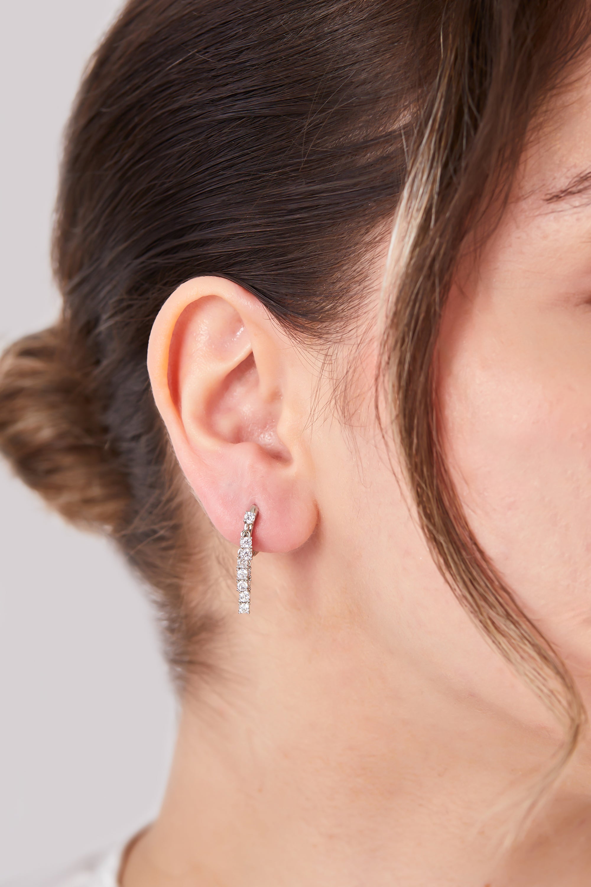 22 Carat Gold Plated White Stone Dangle Earrings