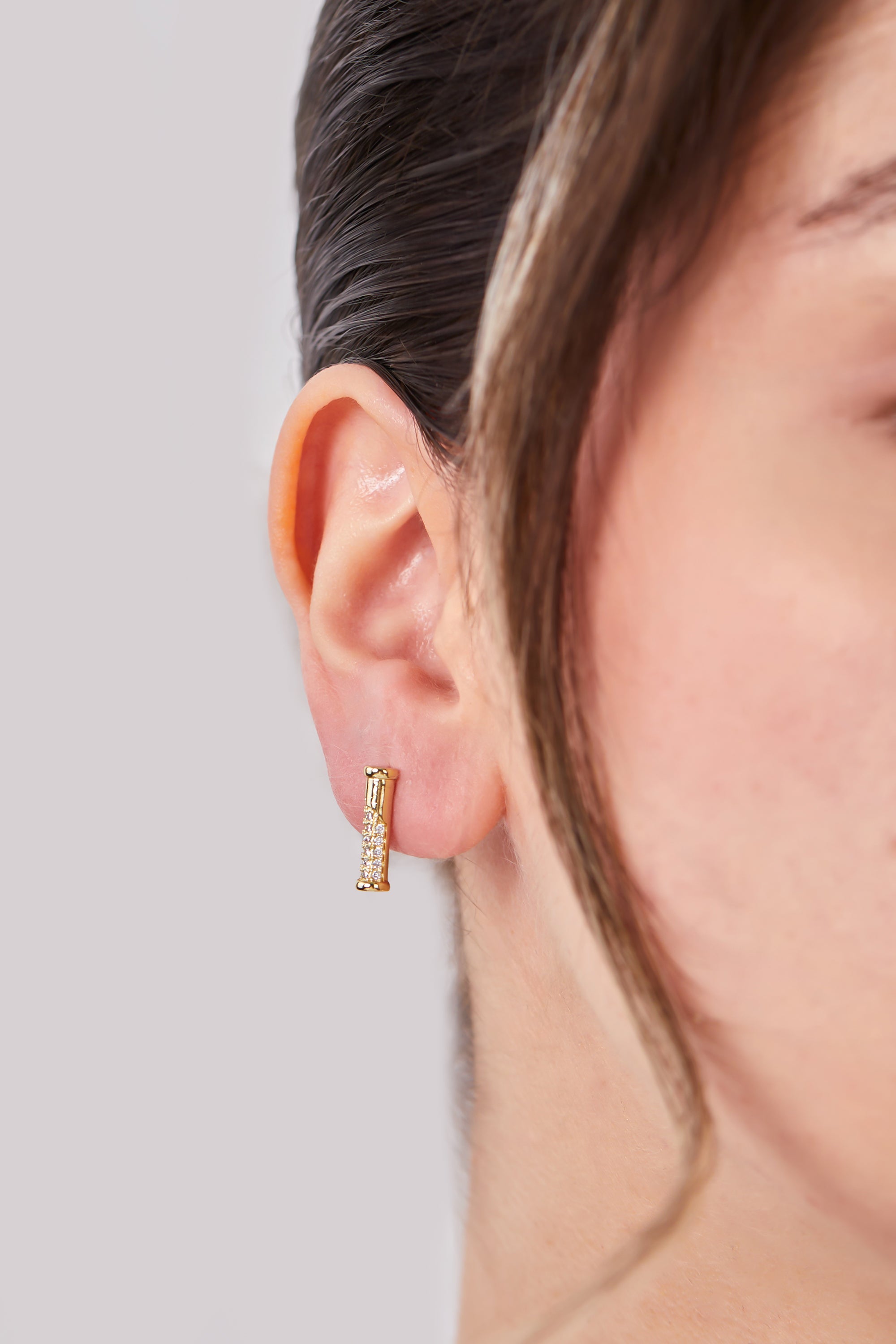 22 Carat Gold Plated Long Stone Earrings