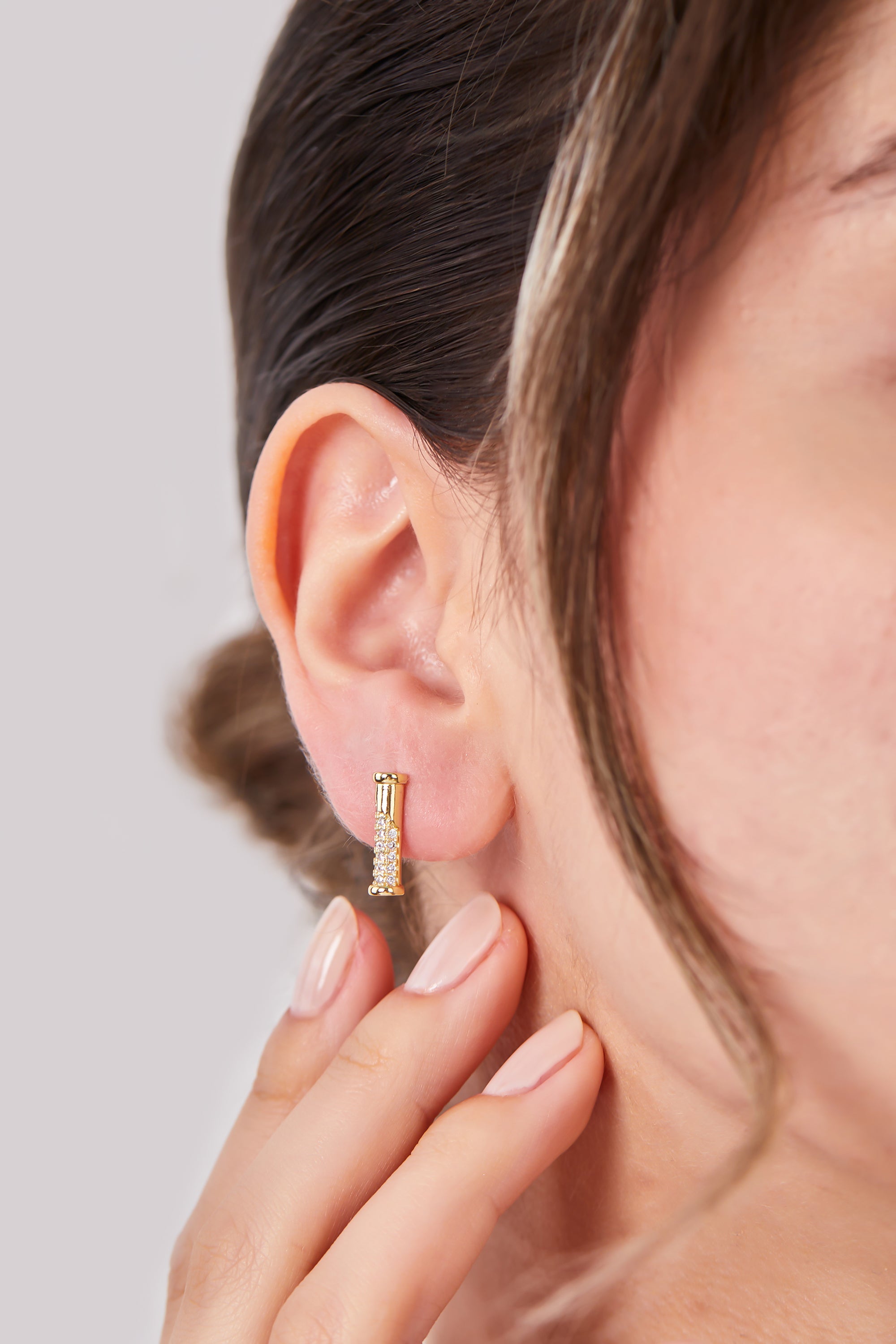 22 Carat Gold Plated Long Stone Earrings