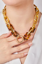 Leopar Detaylı Marjin Kolye
