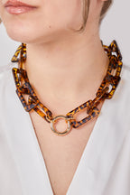 Leopar Detaylı Marjin Kolye