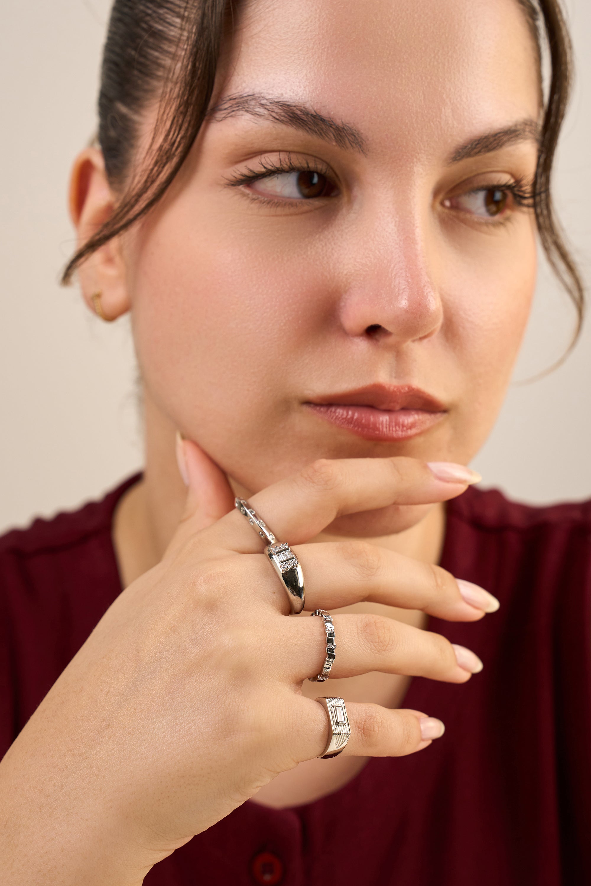 Taşlı Lou Yüzük Silver