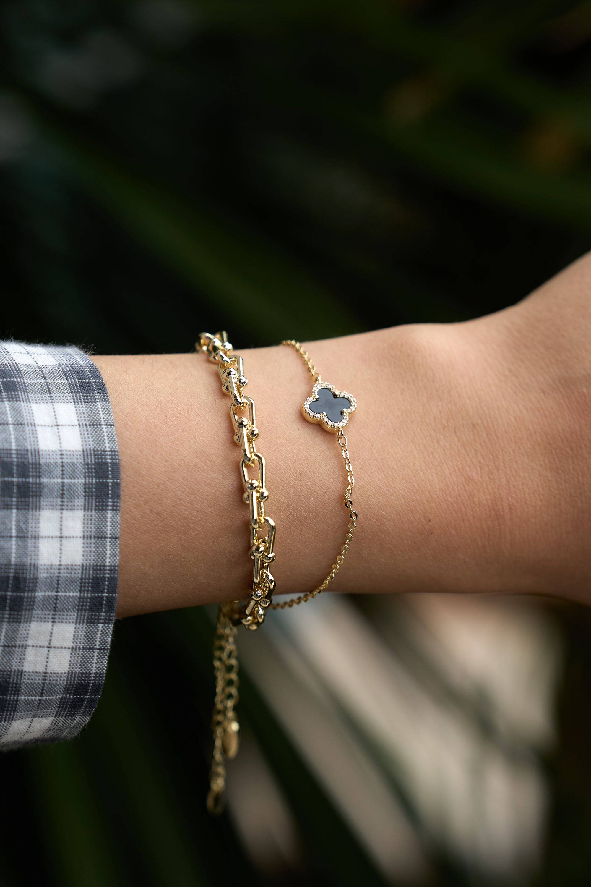 14K Altın KAplama Zincir Model Bileklik