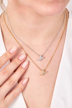 Steel Letter Necklace Y Silver