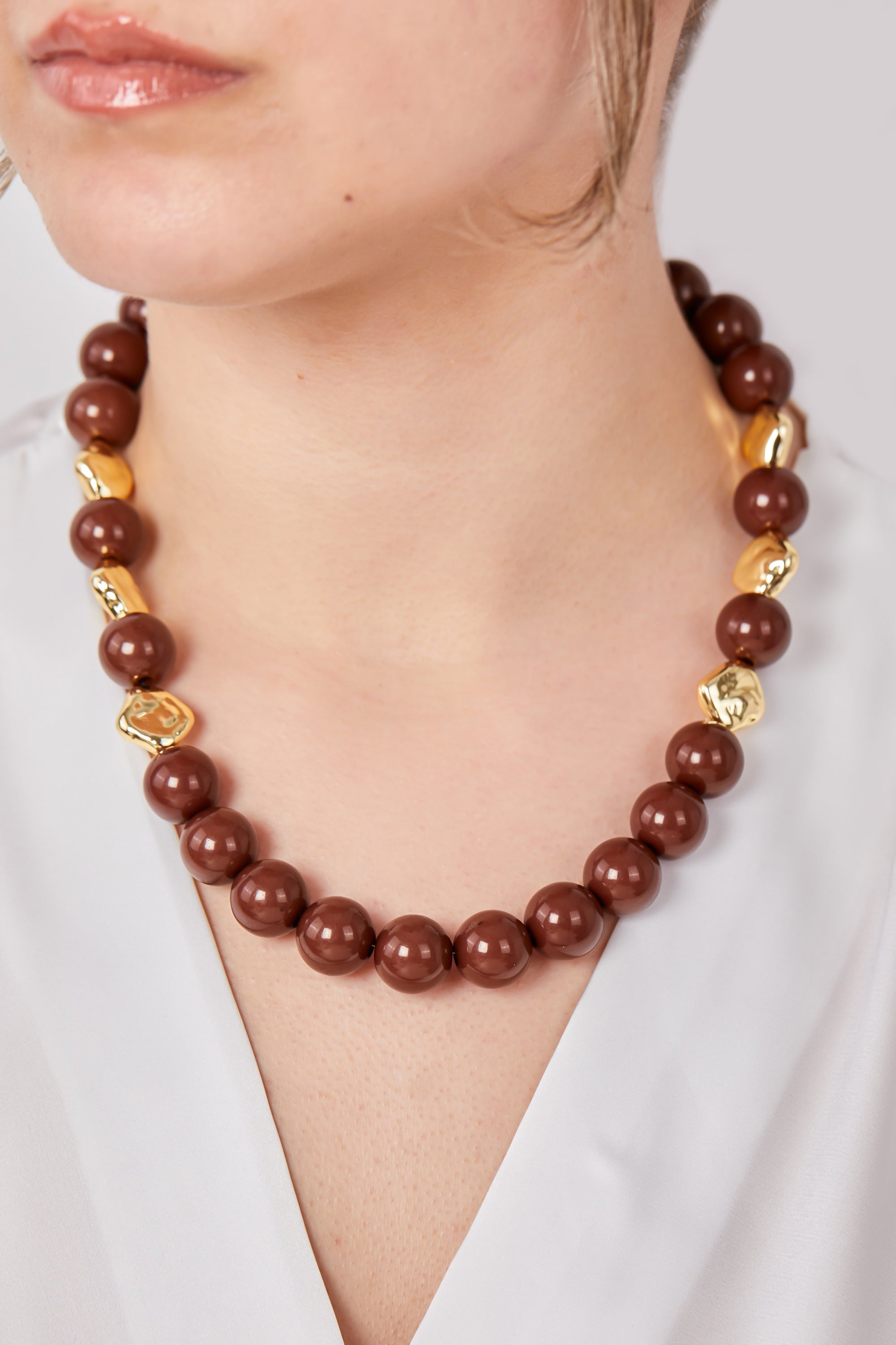 Bead Necklace Brown