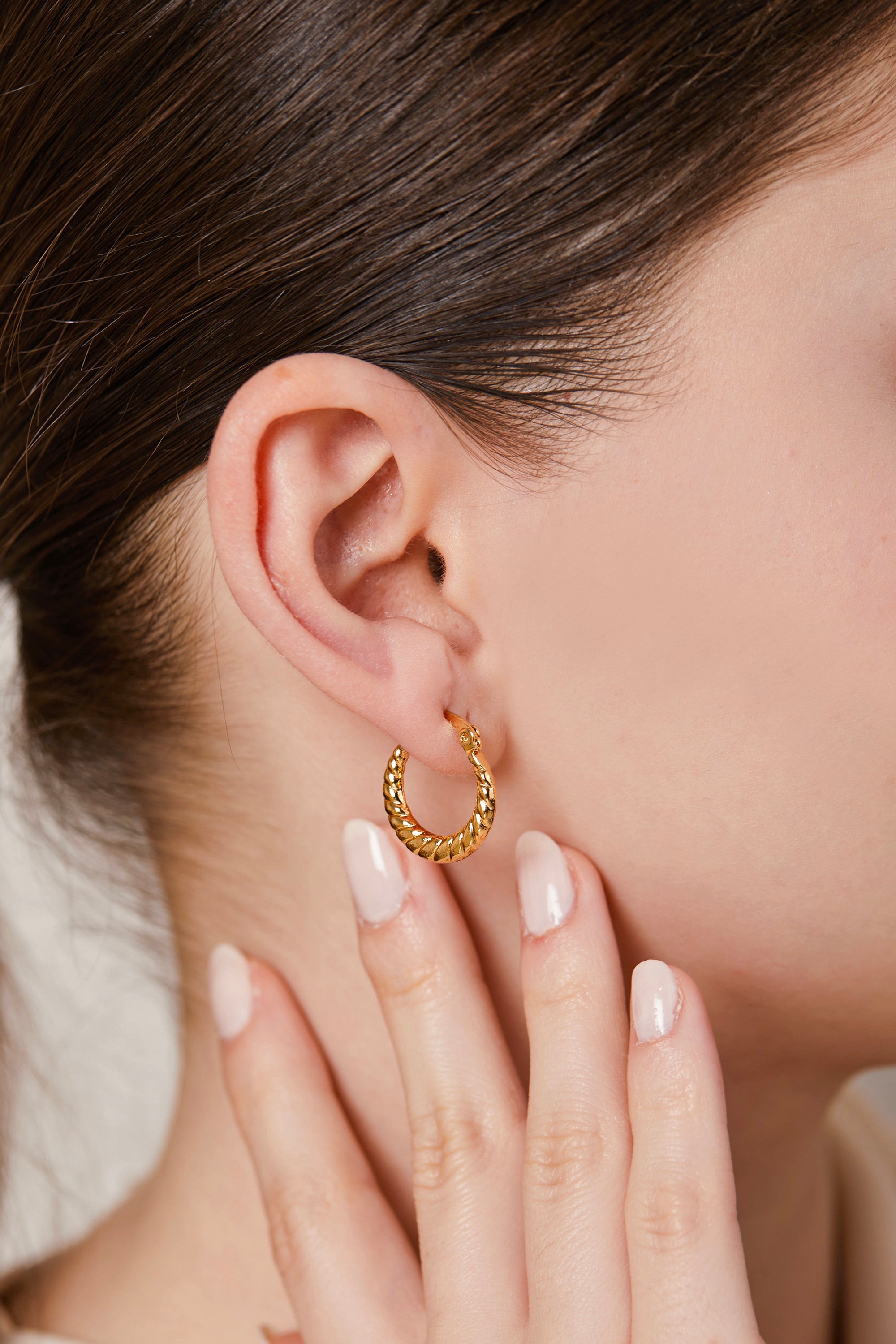 Steel Twisted Earring Gold