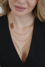 14K Arpa Zincir Yıldız Kolye