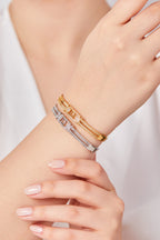 22K Altın Kaplama Özel Tasarım Kelepçe Silver