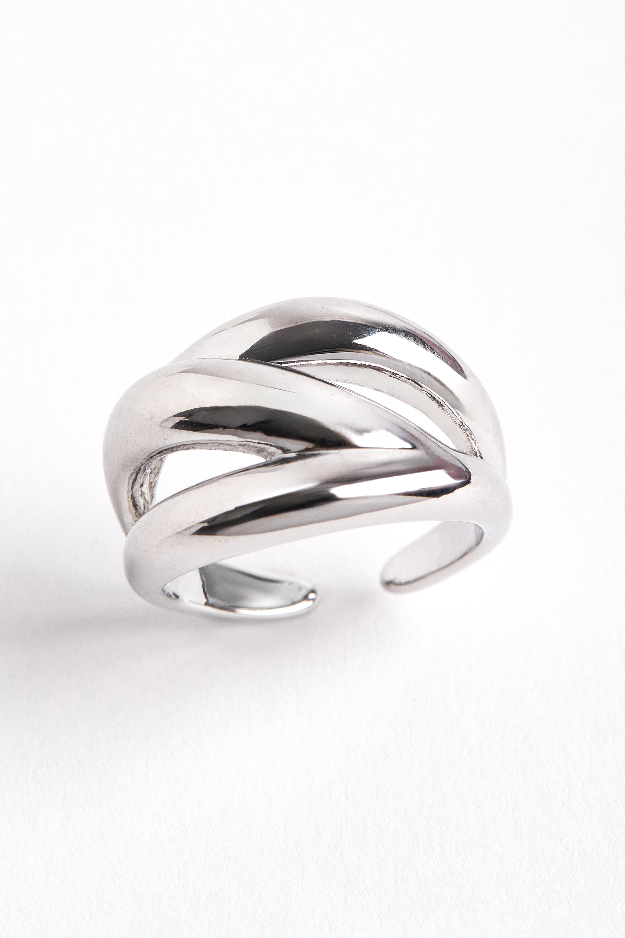 Rhodium Plated Bomb Ring