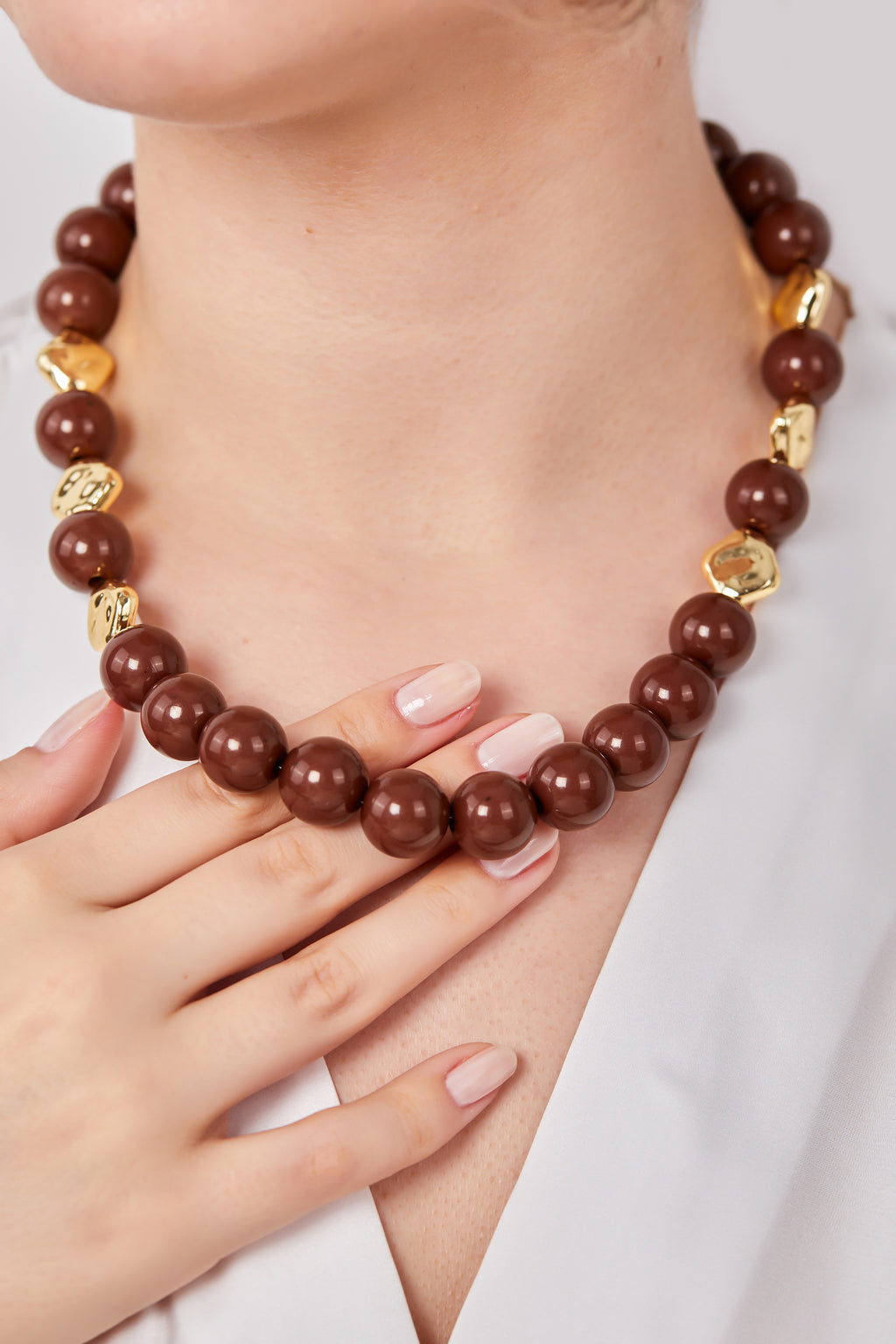 Bead Necklace Brown