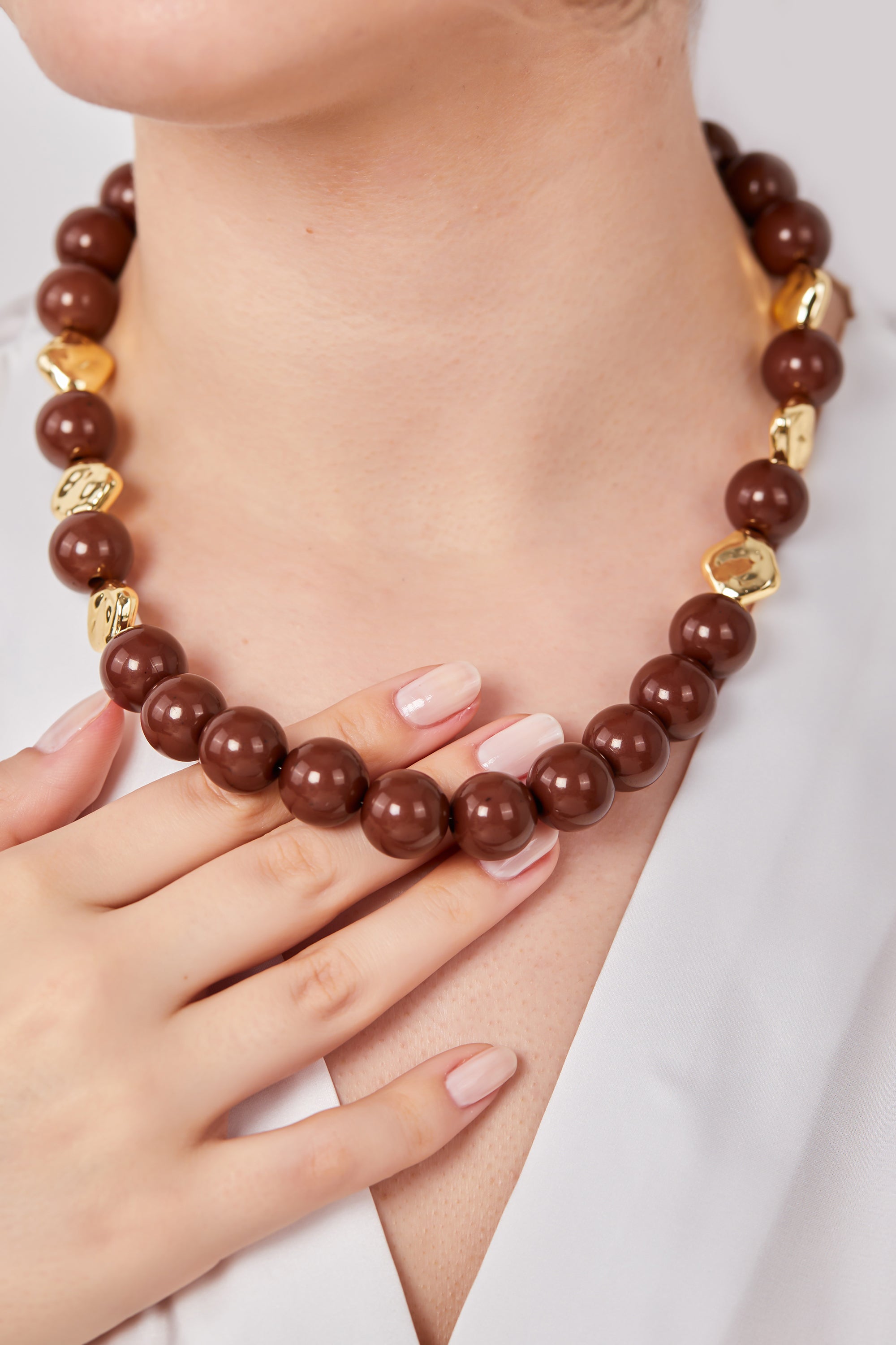 Bead Necklace Brown