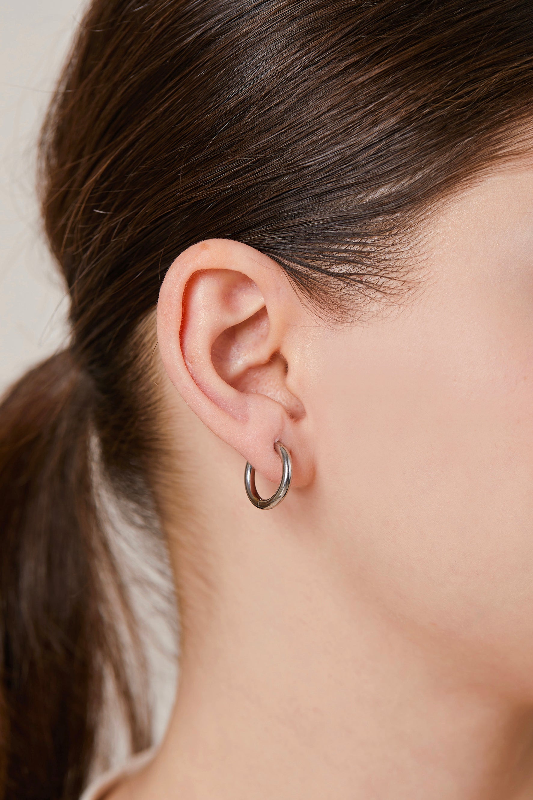 Steel Mini Hoop Earrings Silver