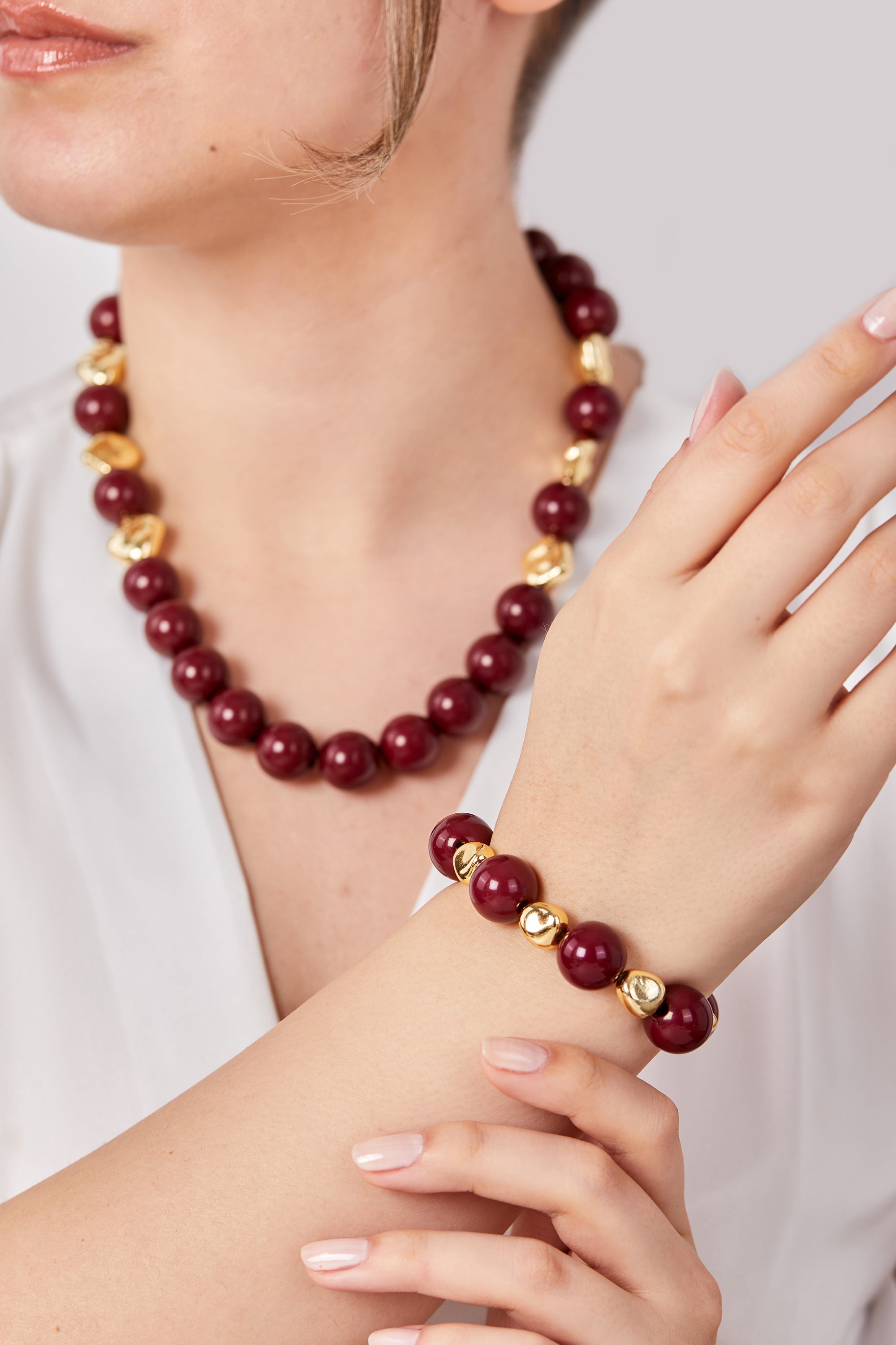 Bead Necklace Red