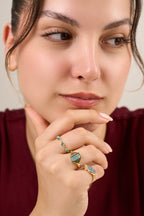 Rodyum Kaplama Serçe Parmak Göz Yüzük