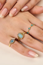 Rodyum Kaplama Serçe Parmak Göz Yüzük