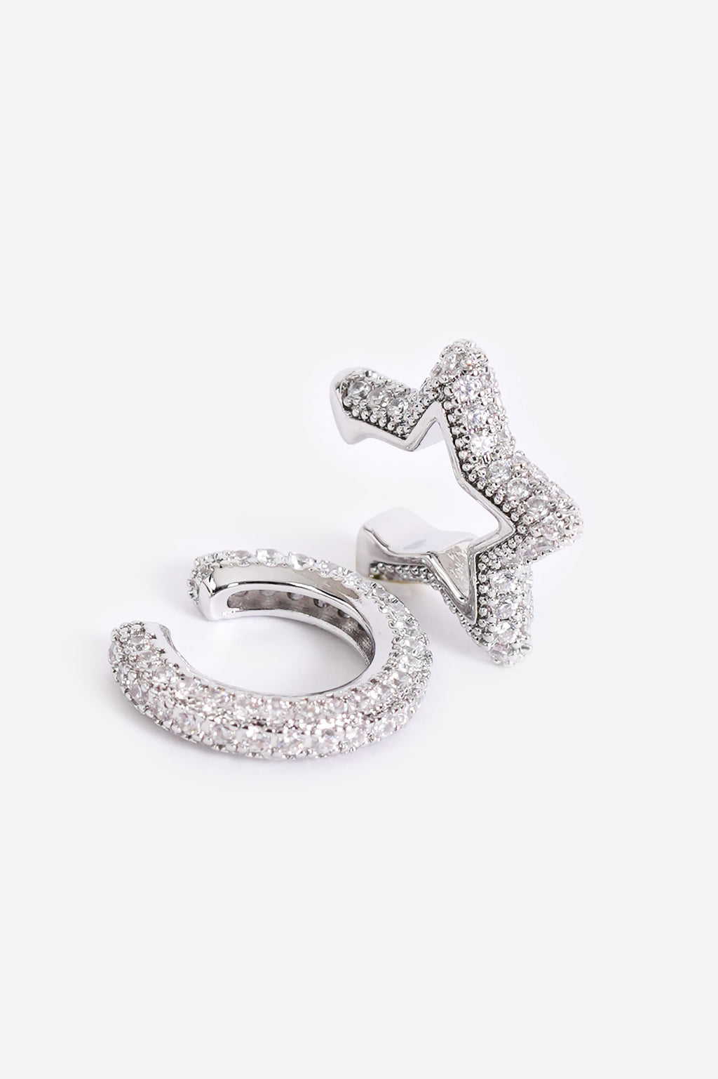 Taşlı Halka Earcuff Küpe