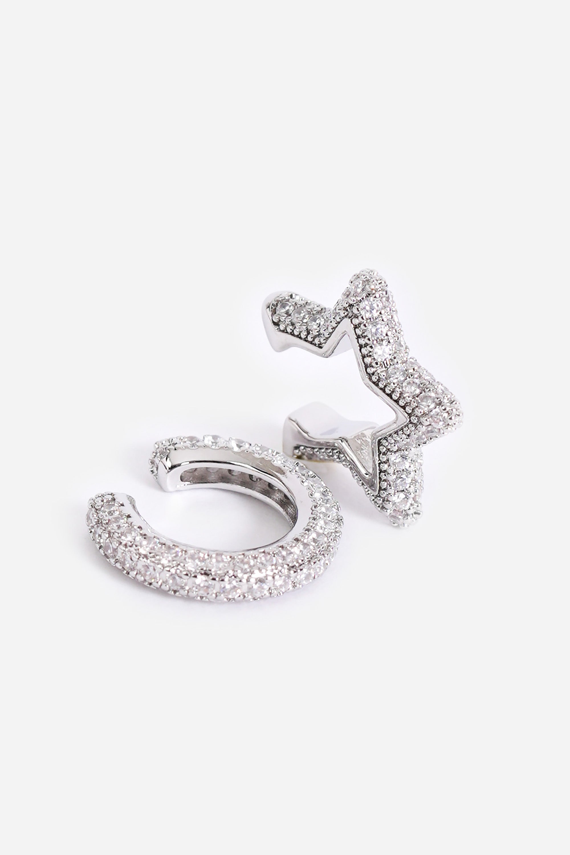 Taşlı Halka Earcuff Küpe