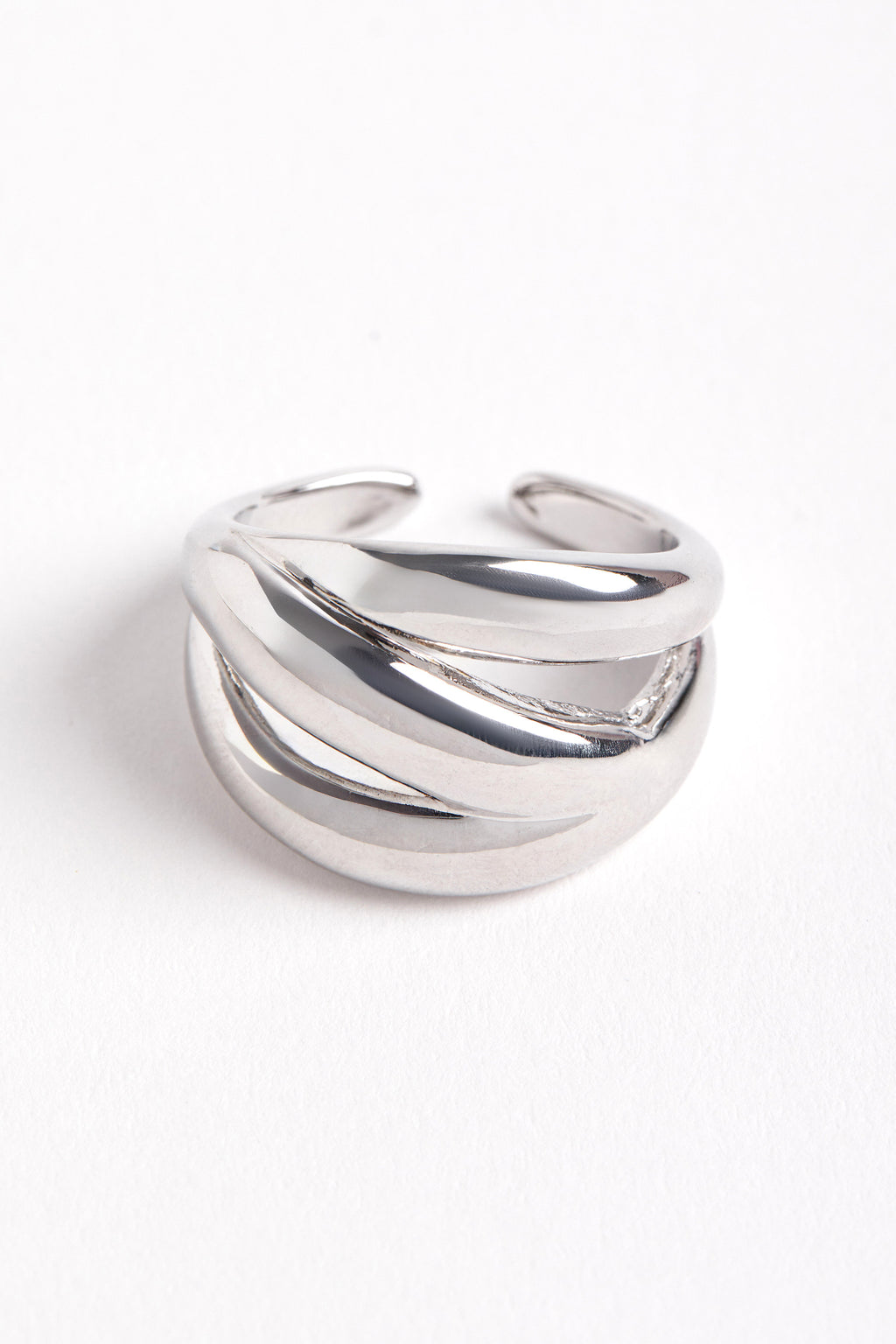 Rhodium Plated Bomb Ring