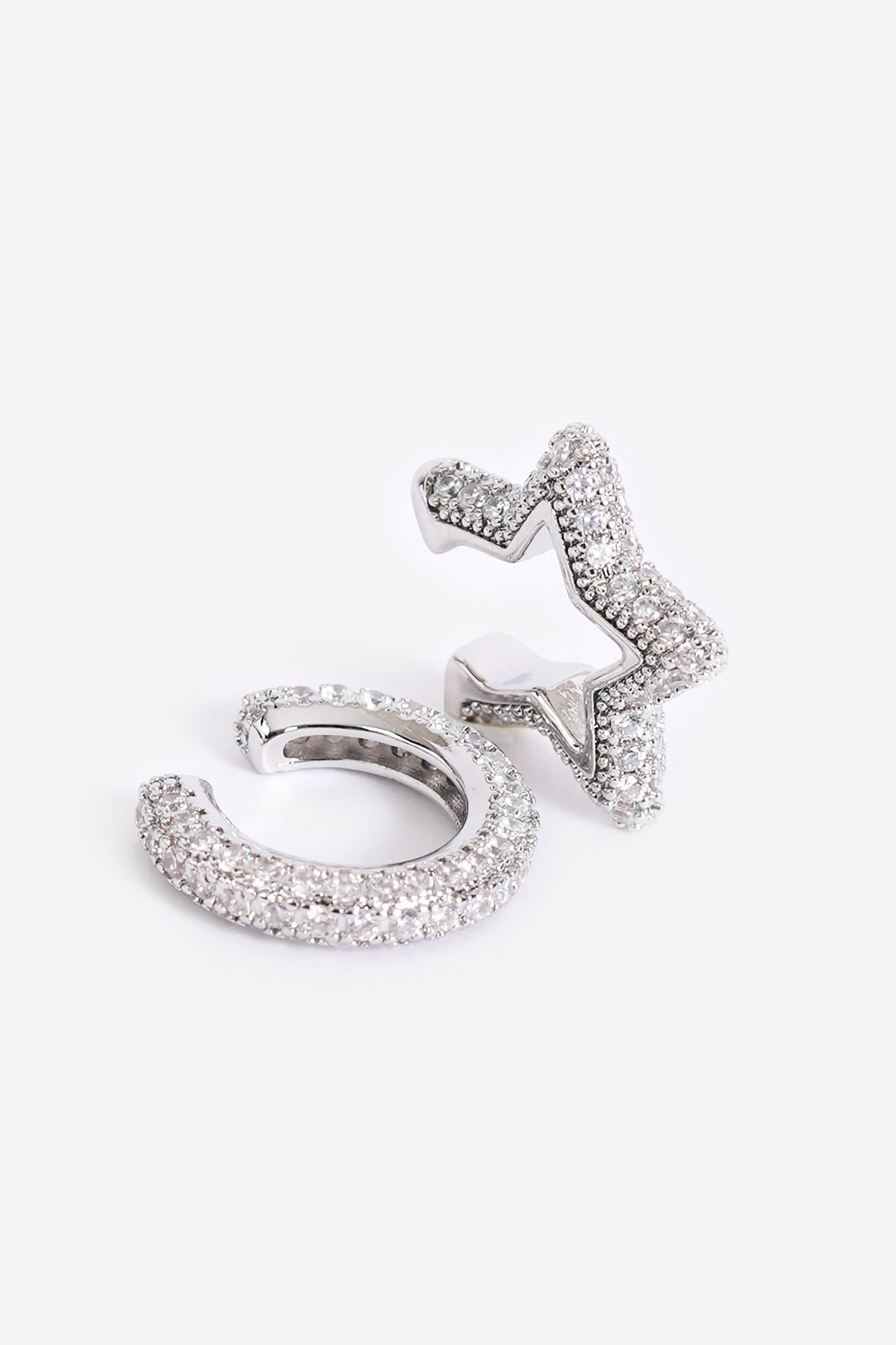 Taşlı Yıldız Earcuff Küpe