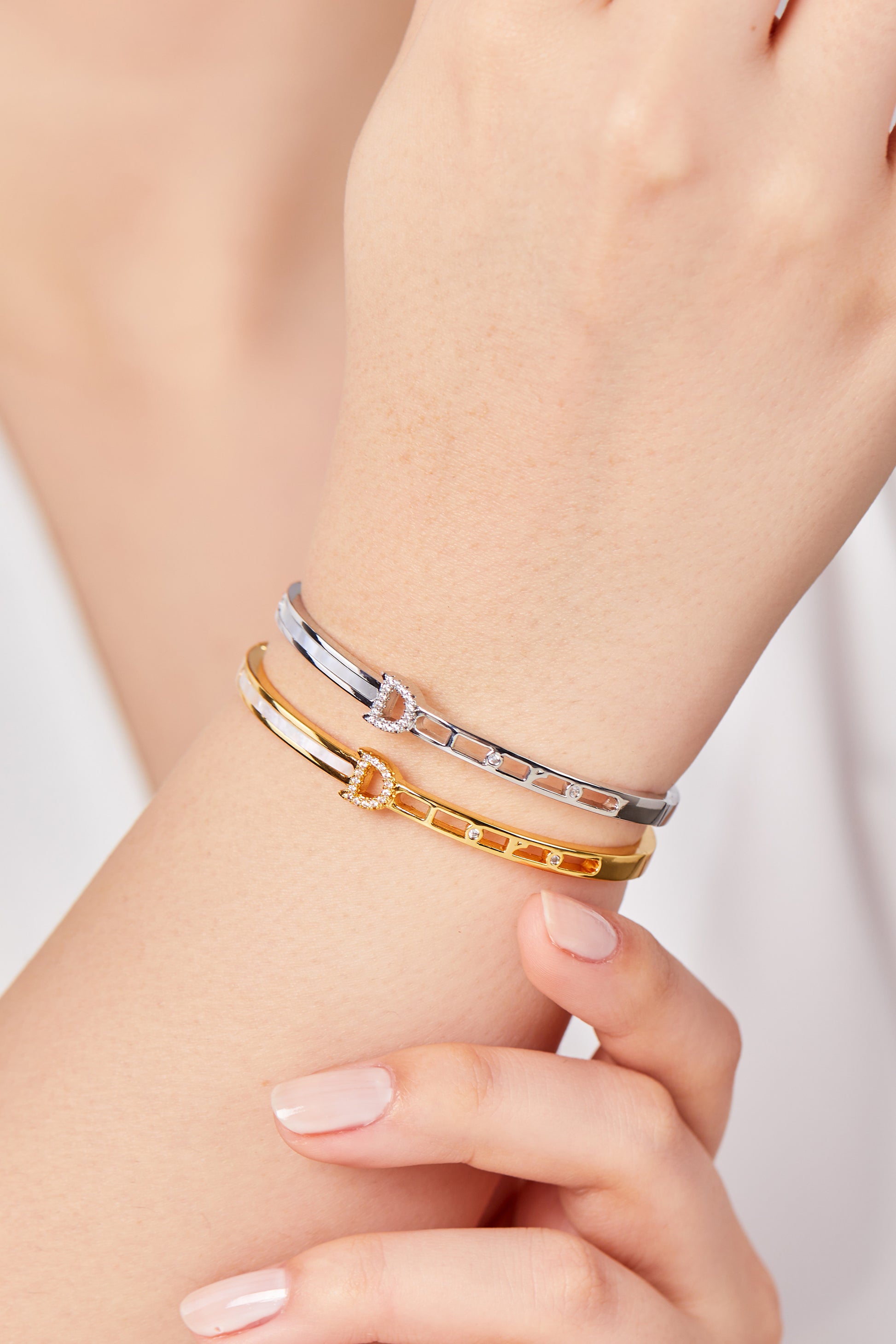 22K Gold Plated Pearl Design Bracelet Silver