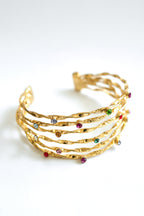 Altın Kaplama Renkli Taşlı Bileklik