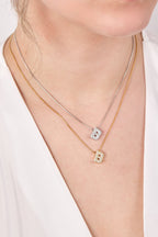 Steel Letter Necklace B Gold