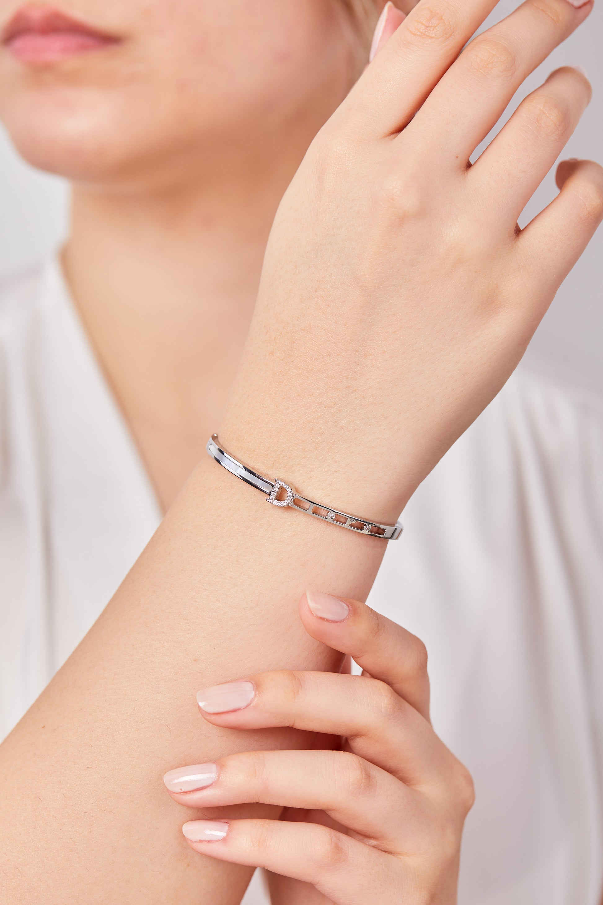 22K Gold Plated Pearl Design Bracelet Silver
