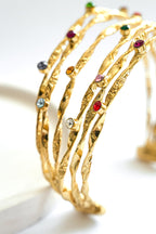 Altın Kaplama Renkli Taşlı Bileklik