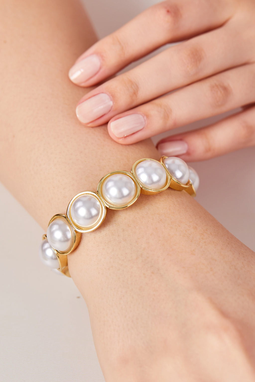 14K Gold Plated Detailed Porcelain Plated Bracelet