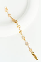 14K Altın Kaplama Taşlı Kalpli Bileklik