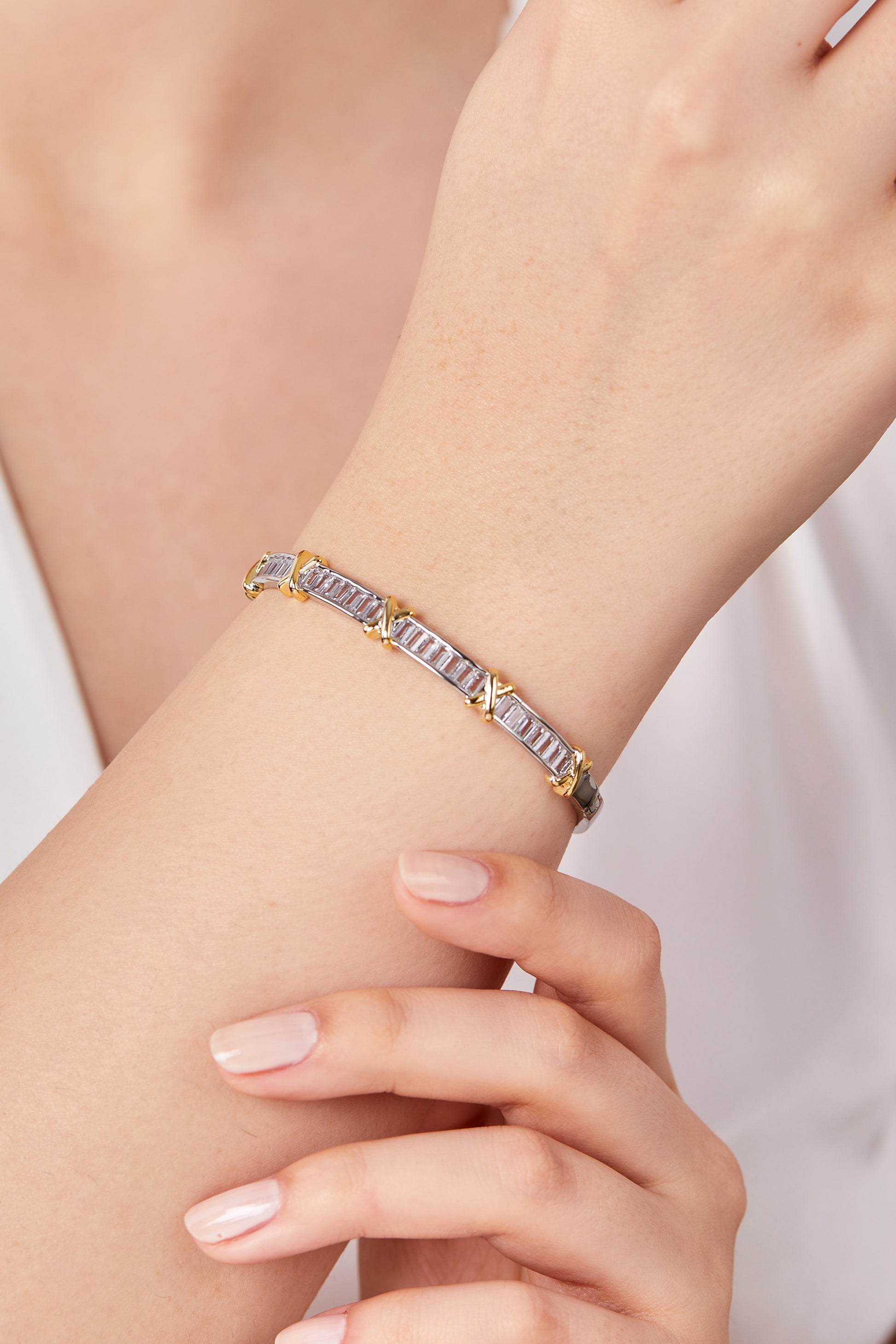 Brand Model Cuff with Zircon Stone