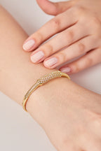 Xuping Ortası Pırlanta Taşlı Kelepçe Bilezik